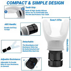 Breathing Exercise For Lungs Portable Breath Fitness Exerciser Device Endurance Workout With Adjustable Resistances Sports