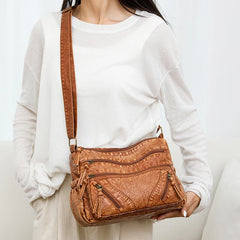 Women Bag Vintage Handbag for Woman Casual Popular Female Shoulder Crossbody Tote PU Leather Messenger Handbag Large Capacity