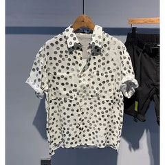Men's Clothing Modest Summer Shirt Short Sleeve Loose Fit Casual Office Appropriate Lightweight Breathable Printed Top