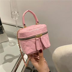 Trendy Buet Handbag Women's Crossbody Versatile High-End Feel PU Leather Soft Surface Zipper Closure Casual Sle