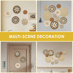 Handcrafted Wall Basket Decor Set Decorative Enduring Woven Basket Wall Decor for Home Bedroom Living Room Wall Basket Decor