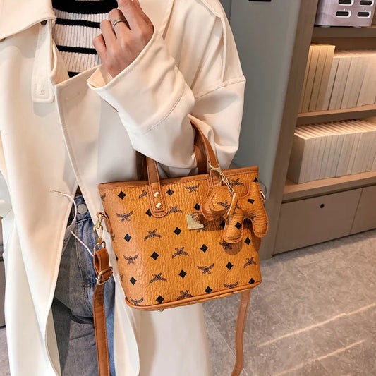 Vintage New Bag Women's High-end Vegetable Basket Portable Oblique Straddle Female Student Versatile Bucket Bag Shoulder Bag