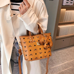 Vintage New Bag Women's High-end Vegetable Basket Portable Oblique Straddle Female Student Versatile Bucket Bag Shoulder Bag