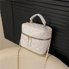 Trendy Buet Handbag Women's Crossbody Versatile High-End Feel PU Leather Soft Surface Zipper Closure Casual Sle