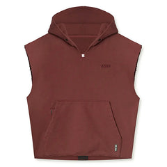 Mens Brand Gyms Clothing Bodybuilding Hooded Tank Top Cotton Sleeveless Vest Sweatshirt Fitness Workout Sportswear Tops Male