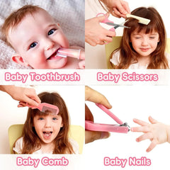 Baby Grooming Kit, Infant Safe Care Set with Hair Comb Nail Clipper Etc, Baby Essentials Kit, Newborn Girls Boys Baby Essentials