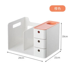ABS Desk Office Organizer Stickers Bins Storage Holder Desktop Pencil Pen Sundries Stretchable Box Stationery School Supplies
