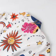 Women's clothing 2025 autumn new products European and American fashion simple casual printed lace-up long-sleeved dress