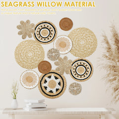 Handcrafted Wall Basket Decor Set Decorative Enduring Woven Basket Wall Decor for Home Bedroom Living Room Wall Basket Decor