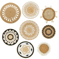 Handcrafted Wall Basket Decor Set Decorative Enduring Woven Basket Wall Decor for Home Bedroom Living Room Wall Basket Decor