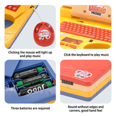 Baby puzzle early education toys, simulation notebook, animated mouse, lighting and music, baby enlightenment toys