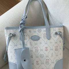 Vintage Printed Tote Bag Cute Travel Bag Large Capacity Wallet Female Women'S Handbag Casual Commuting Shoulder Bag