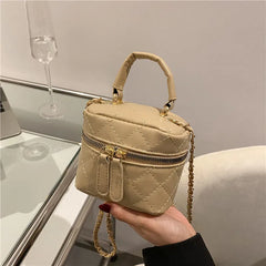 Trendy Buet Handbag Women's Crossbody Versatile High-End Feel PU Leather Soft Surface Zipper Closure Casual Sle