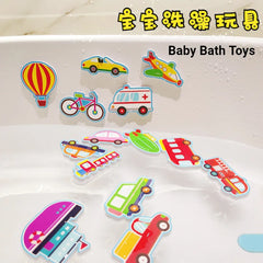 Baby Bath Toys for Toddlers Floating Foam Animals Cars Waterproof Bathtub Toys Early Learning Educational Gift for Kids Play Set