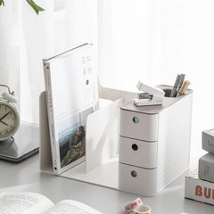 ABS Desk Office Organizer Stickers Bins Storage Holder Desktop Pencil Pen Sundries Stretchable Box Stationery School Supplies