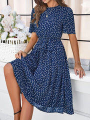 Women's clothing 2025 spring and summer, casual temperament, polka dot lace-up dress, dress