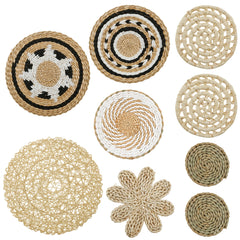 Handcrafted Wall Basket Decor Set Decorative Enduring Woven Basket Wall Decor for Home Bedroom Living Room Wall Basket Decor