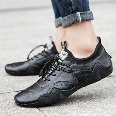 Men's Shoes Fashionable Breathable Comfortable Casual Soled Lace Up Shoes Retro Trendy Versatile Commuting Leather Short Boots