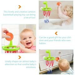 Baby Bath Toy Children Water Play Toys Set Bathroom Bathtub Suction Cup Shooting Basketball Hoop with 3 Balls Bath Toys for Kids