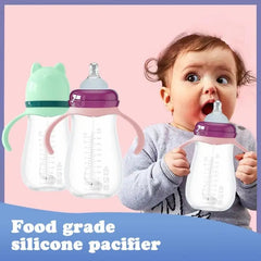 Baby Milk Feeding Bottle Set With Handle Infant Bottles Silicone Nipple BPA