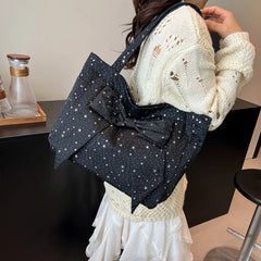 2025 New Versatile Fashion Star Bag Handbag Exquisite Bow Tote Bag Stylish Commuter Underarm Shoulder Bag