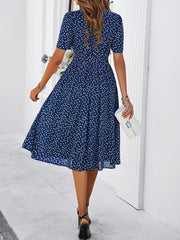 Women's clothing 2025 spring and summer, casual temperament, polka dot lace-up dress, dress