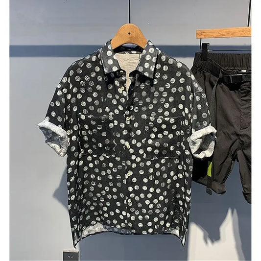 Men's Clothing Modest Summer Shirt Short Sleeve Loose Fit Casual Office Appropriate Lightweight Breathable Printed Top