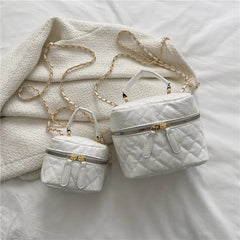 Trendy Buet Handbag Women's Crossbody Versatile High-End Feel PU Leather Soft Surface Zipper Closure Casual Sle