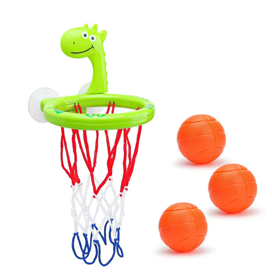 Baby Bath Toy Children Water Play Toys Set Bathroom Bathtub Suction Cup Shooting Basketball Hoop with 3 Balls Bath Toys for Kids