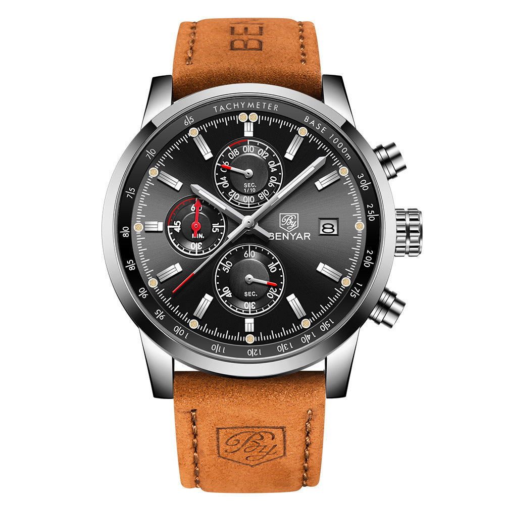 Luxury Brand Quartz Watch Business Leather Men's Watches Clock
