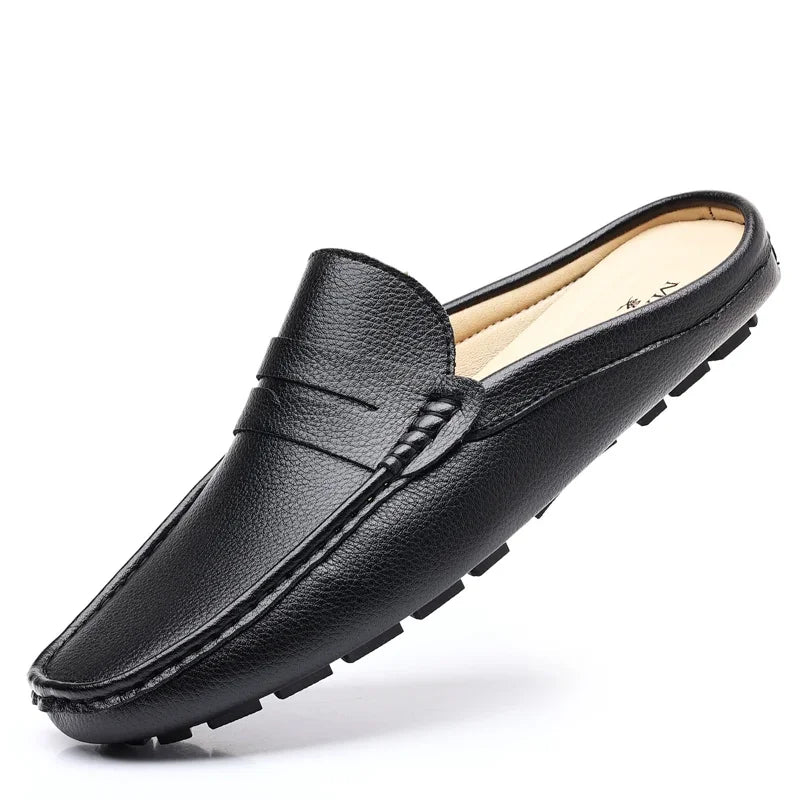 Shoes Men's Slippers Half Shoes for Men Comfortable Male Shoe High Quality Slip-On Solid Color Casual Soft Sandals Flats Slipper