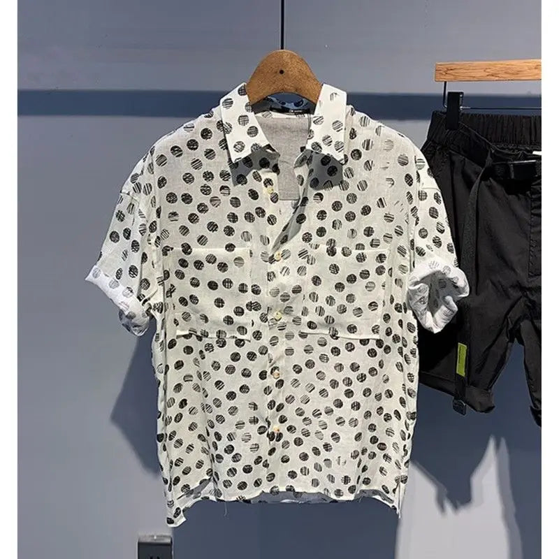 Men's Clothing Modest Summer Shirt Short Sleeve Loose Fit Casual Office Appropriate Lightweight Breathable Printed Top