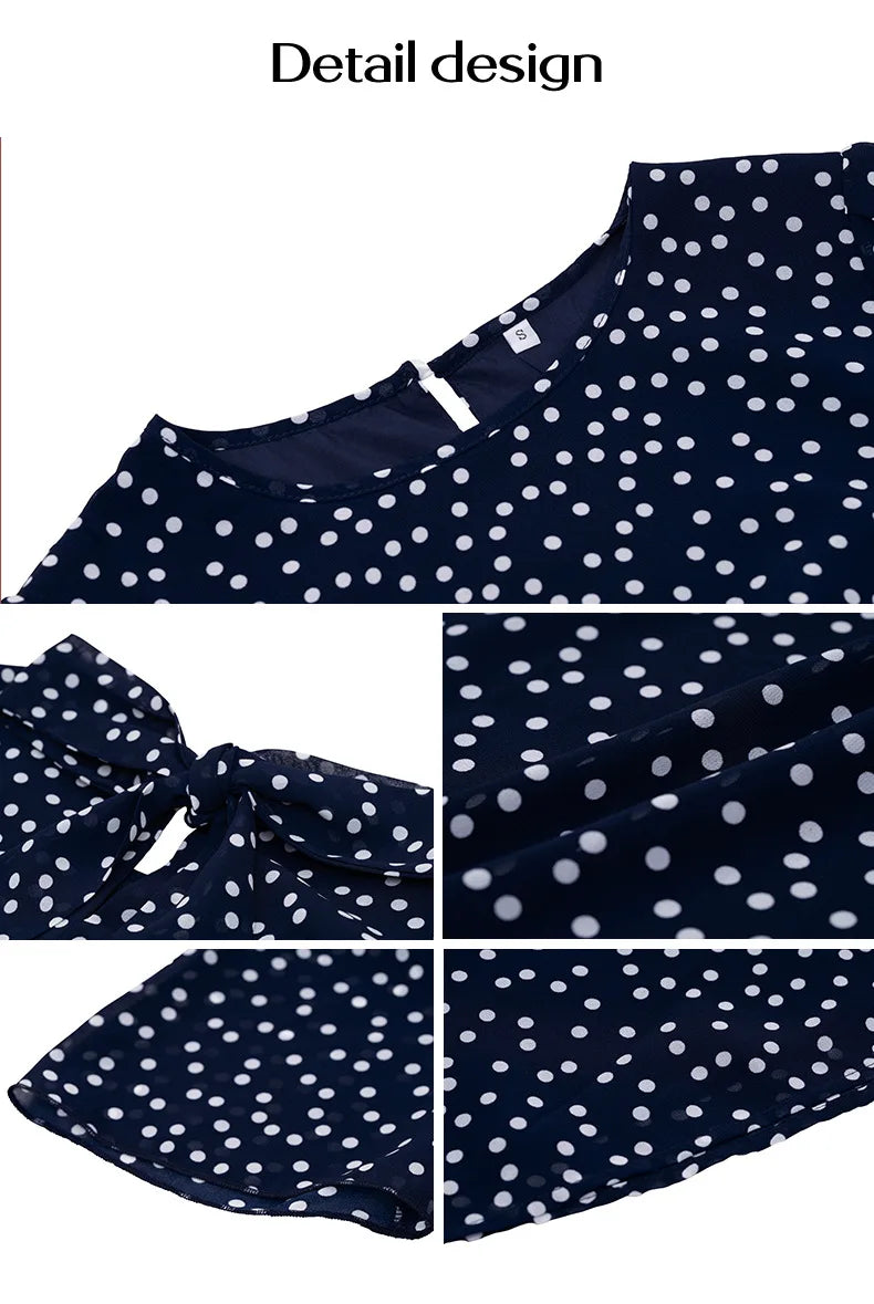 Women's clothing 2025 spring and summer, casual temperament, polka dot lace-up dress, dress