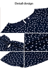 Women's clothing 2025 spring and summer, casual temperament, polka dot lace-up dress, dress