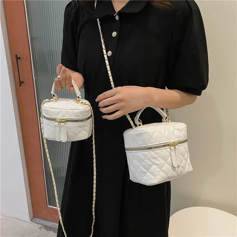 Trendy  Buet Handbag Women's Crossbody Versatile High-End Feel PU Leather Soft Surface Zipper Closure Casual Sle