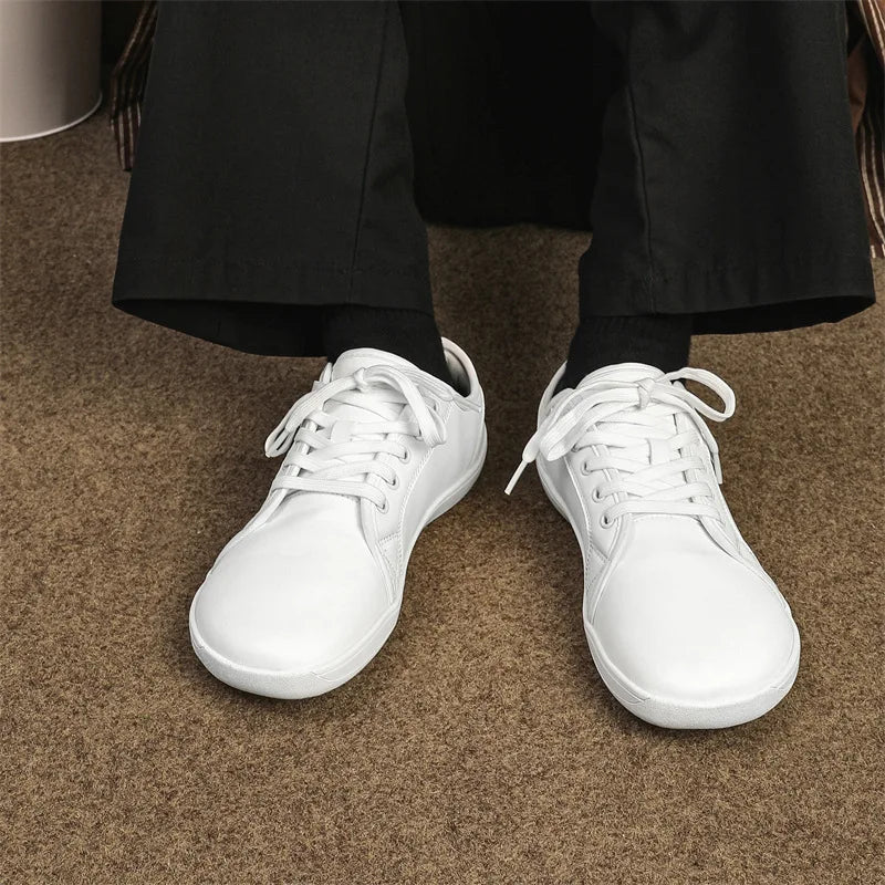 Hot Sale Men Womens Shoes Leather Wide Barefoot Shoes Soft Sole Male Casual Shoes Fashion Wear Wear Resistant Women Men Sneakers