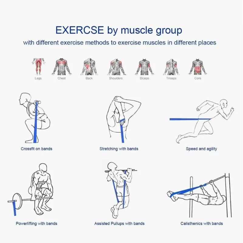 Resistance Bands Exercise Elastic Band Home Yoga Gym Equipment Accessories Sports Power Pull-Up Assist Band Bodybuilding