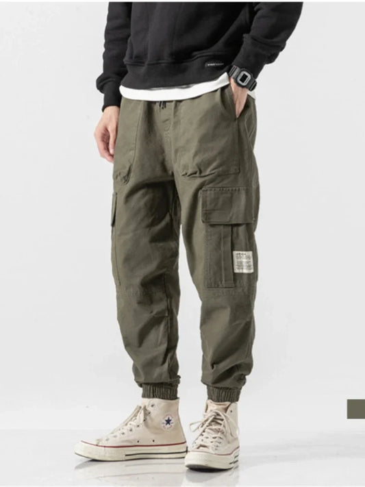 Mens Cargo Pants Skinny Hip Hop Clothing Japanese High StreetwearTrousers Fashion Overalls Harajuku Joggers Sports Men Pant