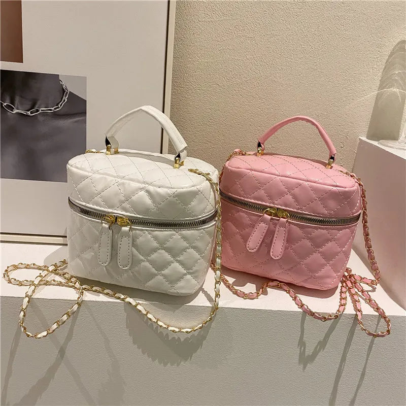 Trendy  Buet Handbag Women's Crossbody Versatile High-End Feel PU Leather Soft Surface Zipper Closure Casual Sle