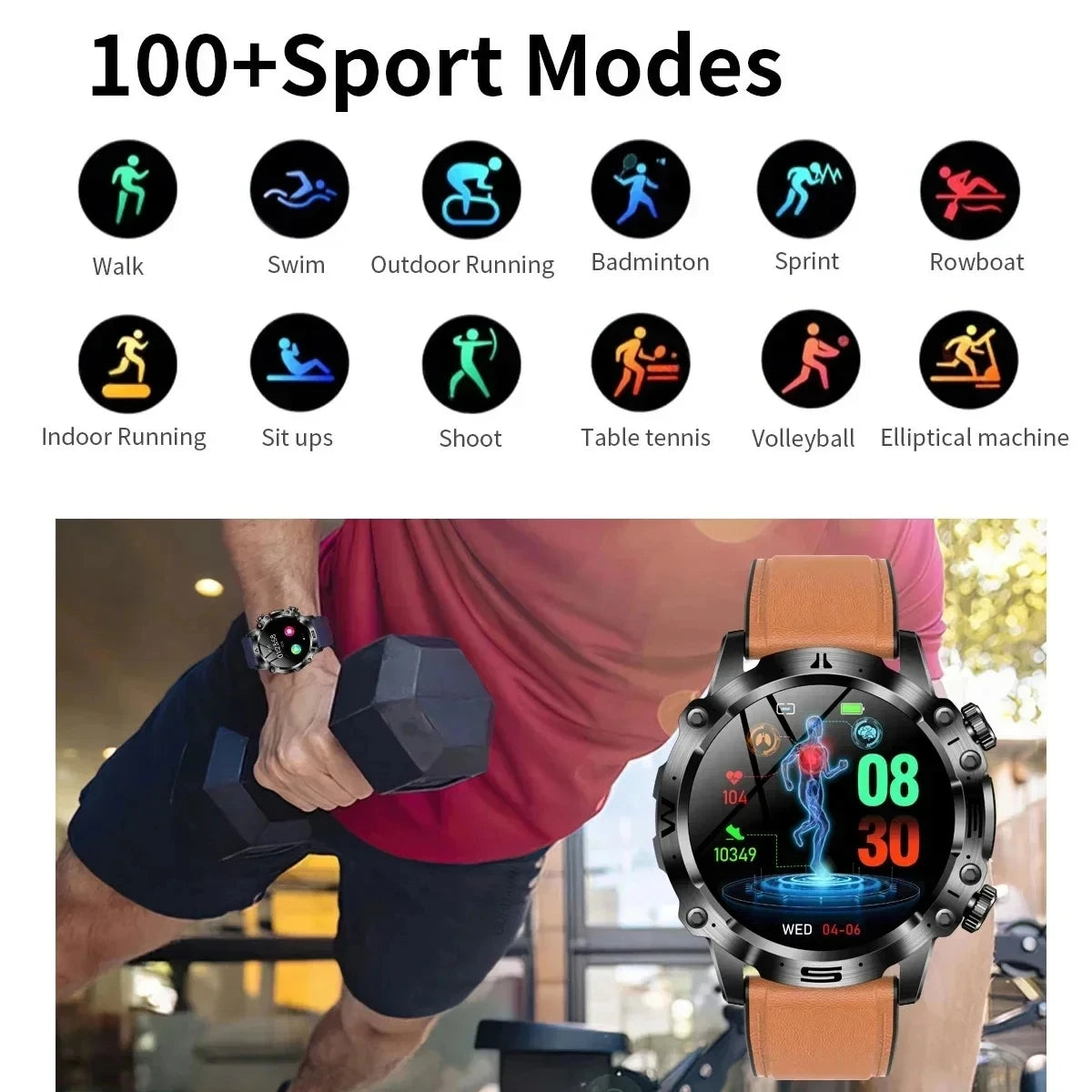 Sapphire 2025New Health managed Smart Watch Health measure Blood Fat Uric Acid Call ECG+PPG blood pressure Health Smartwatch IOS