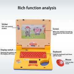 Baby puzzle early education toys, simulation notebook, animated mouse, lighting and music, baby enlightenment toys