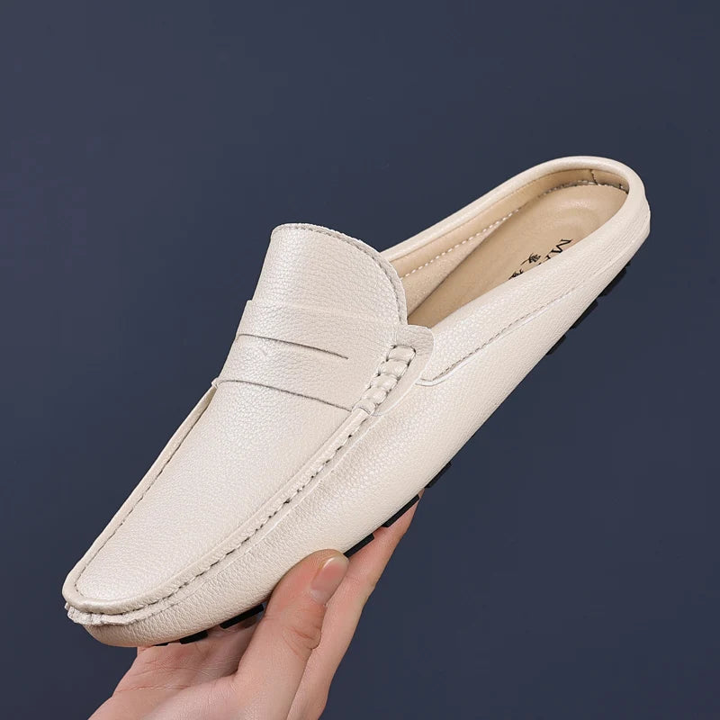 Shoes Men's Slippers Half Shoes for Men Comfortable Male Shoe High Quality Slip-On Solid Color Casual Soft Sandals Flats Slipper