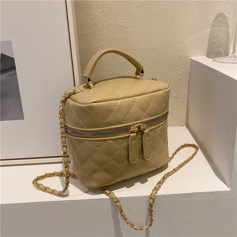 Trendy  Buet Handbag Women's Crossbody Versatile High-End Feel PU Leather Soft Surface Zipper Closure Casual Sle