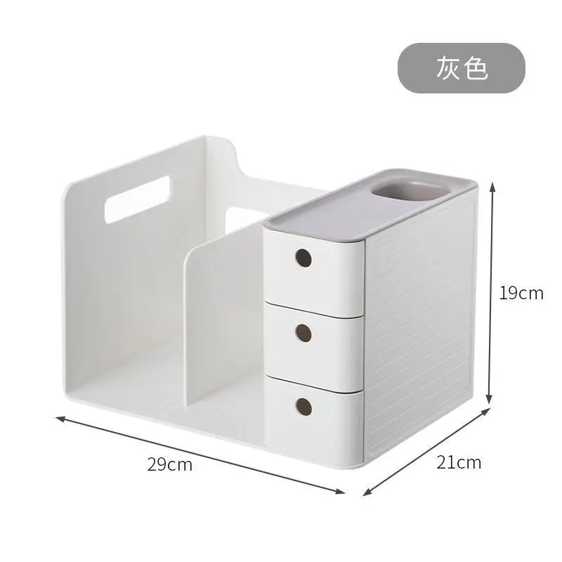 ABS Desk Office Organizer Stickers Bins Storage Holder Desktop Pencil Pen Sundries Stretchable Box Stationery School Supplies