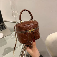 Trendy  Buet Handbag Women's Crossbody Versatile High-End Feel PU Leather Soft Surface Zipper Closure Casual Sle