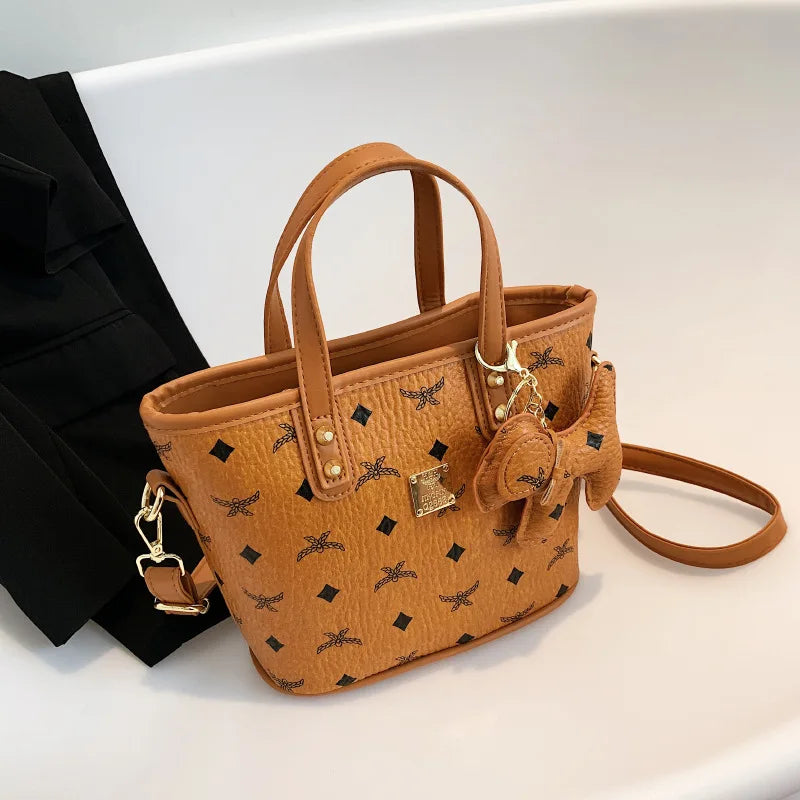 Vintage New Bag Women's High-end Vegetable Basket Portable Oblique Straddle Female Student Versatile Bucket Bag Shoulder Bag