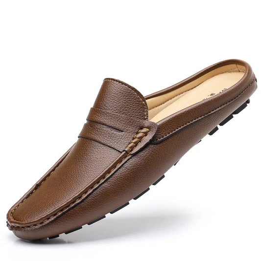 Shoes Men's Slippers Half Shoes for Men Comfortable Male Shoe High Quality Slip-On Solid Color Casual Soft Sandals Flats Slipper