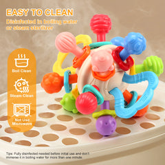 Baby Toy Manhattan Round Ball Soft Silicone Hand Grab Ball Rattle Infantil Chewable Teethers Toys For Infant 0-12months