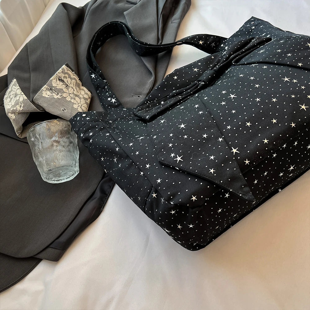 2025 New Versatile Fashion Star Bag Handbag Exquisite Bow Tote Bag Stylish Commuter Underarm Shoulder Bag