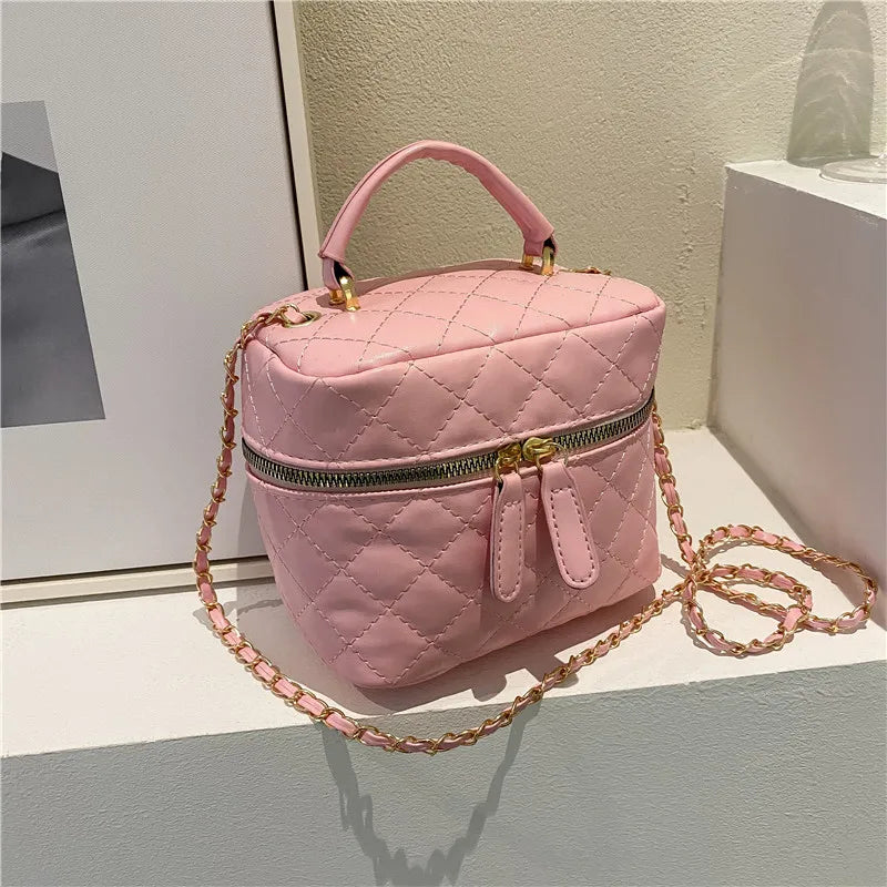 Trendy  Buet Handbag Women's Crossbody Versatile High-End Feel PU Leather Soft Surface Zipper Closure Casual Sle